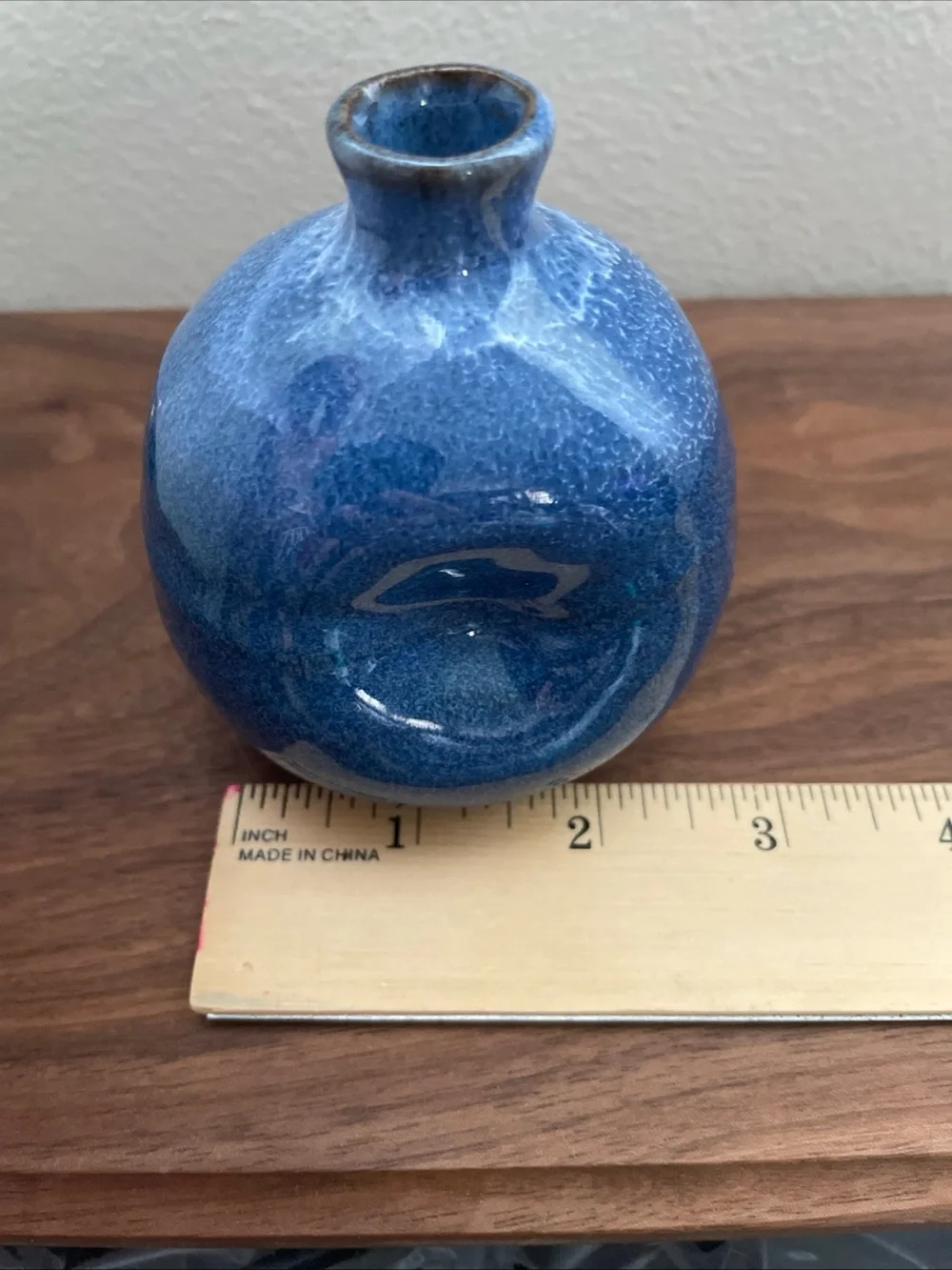 Blue Japanese Ceramic Glazed Decorative Bud Vase